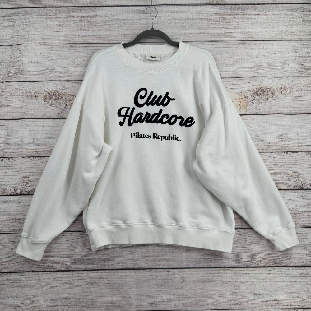 Elwood Sweatshirt Women M White Club Hardcore Pilates Republic Organic Cotton